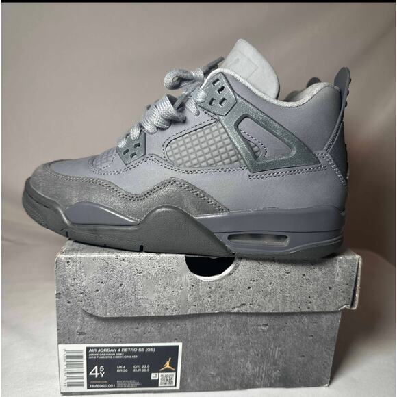 Size 4.5 - Nike Air Jordan 4 Retro SE GS Wet Cement Men's Shoes Ships Now - Picture 8 of 10